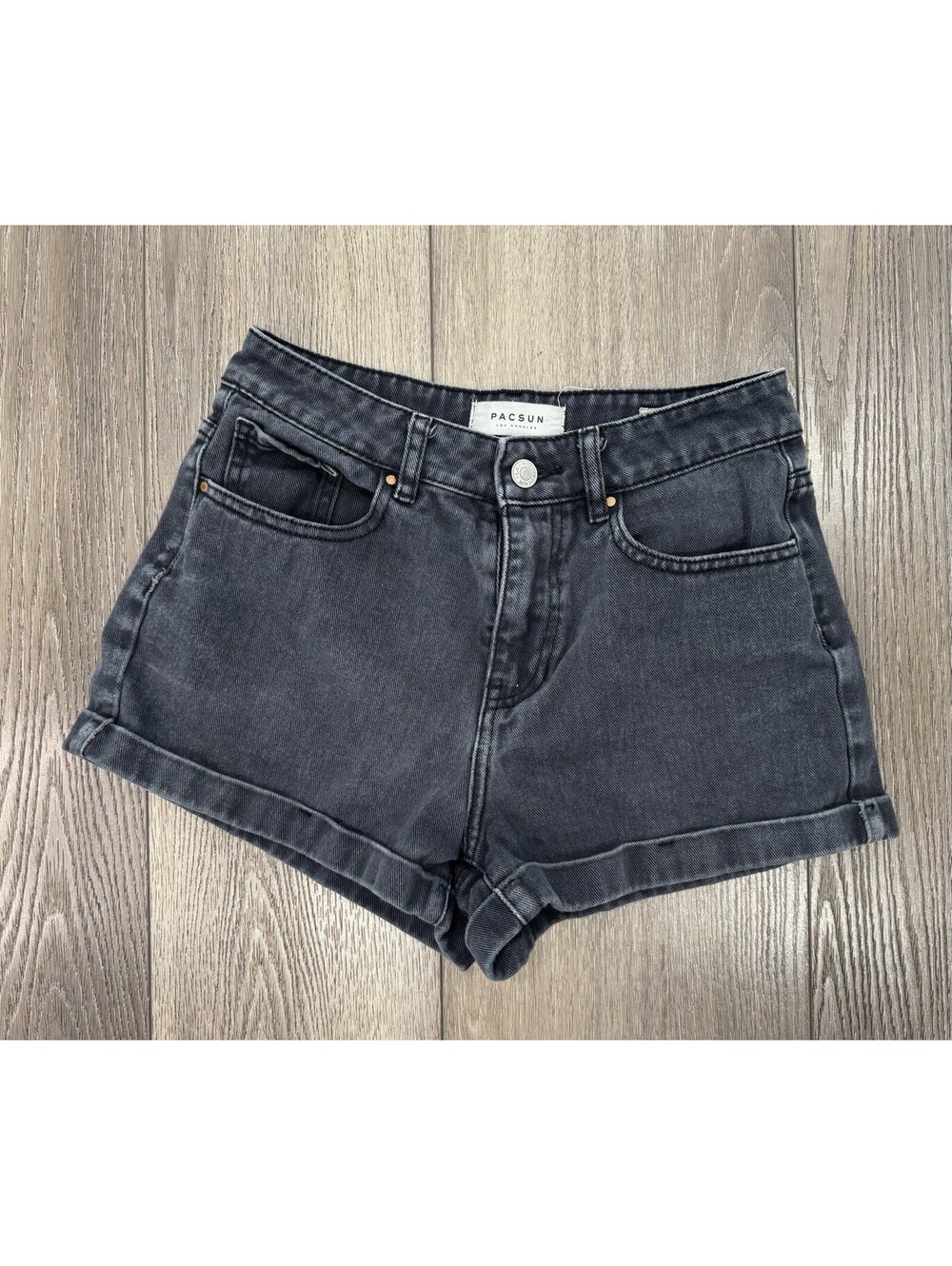 Pacsun Shorts Women’s 25 Black Denim Jean High Waisted Mom Short